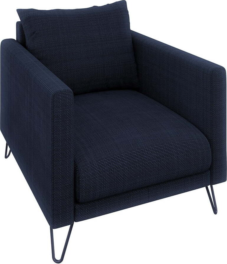 Tmavě modré žinylkové křeslo Freya – Ropez