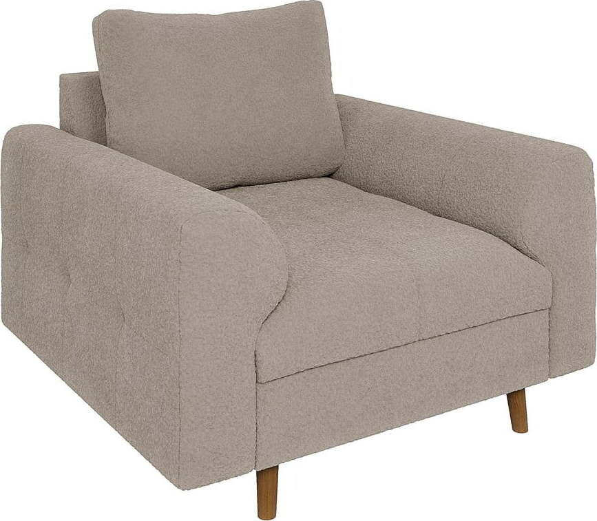 Béžové křeslo z textilie bouclé Ariella – Ropez