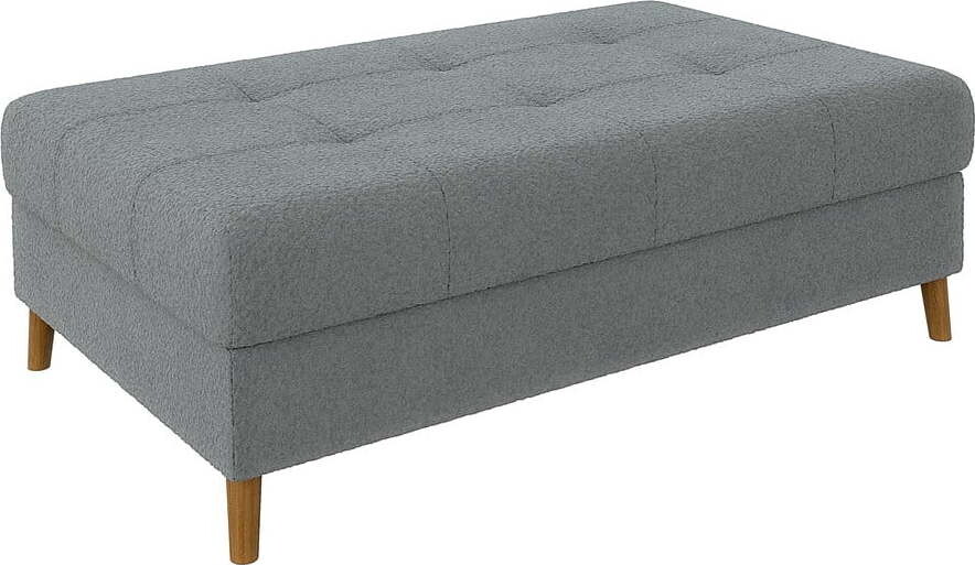 Šedá podnožka z textilie bouclé Ariella – Ropez