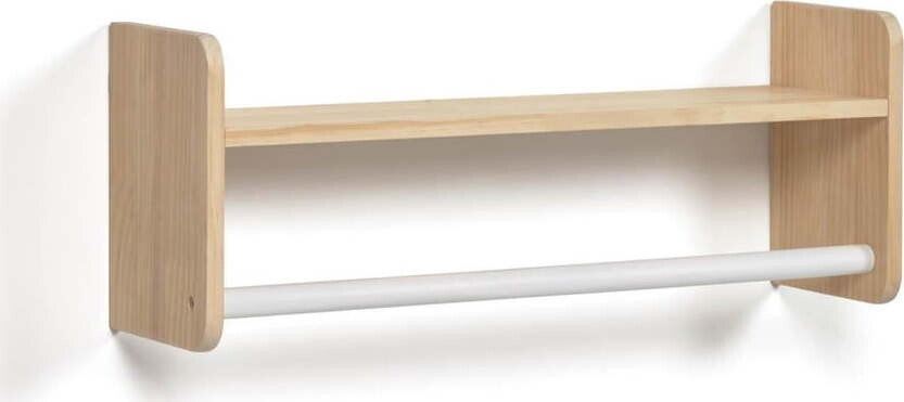 Nástěnný dětský věšák z borovicového dřeva v přírodní barvě 52,5x20 cm Florentina – Kave Home