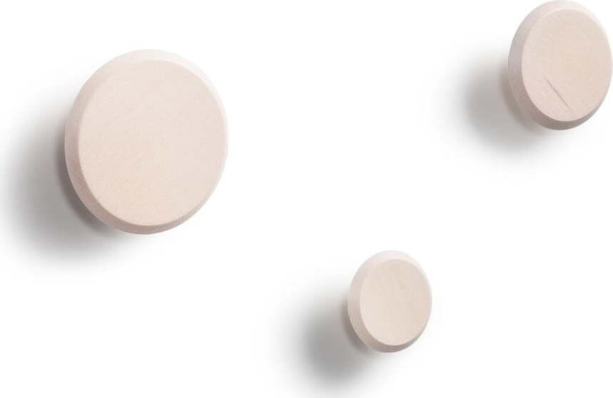 Nástěnné dřevěné háčky v sadě 3 ks v přírodní barvě Nadua – Kave Home