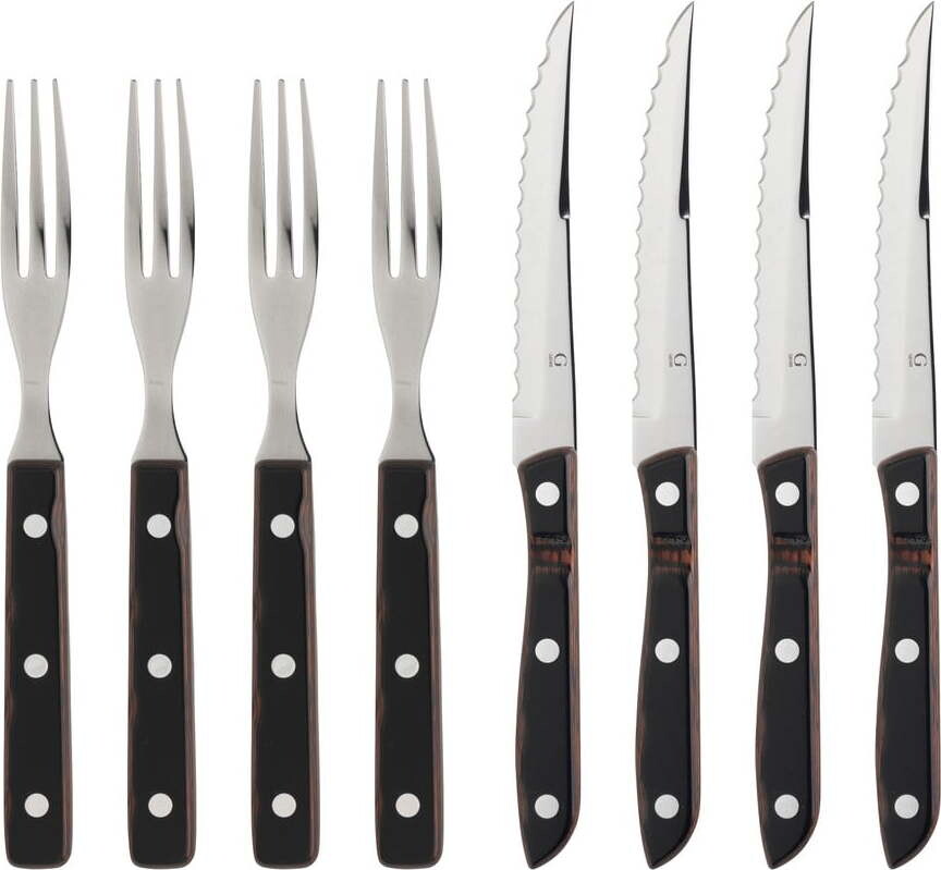 Černý/ve stříbrné barvě nerezový příbor 8 ks Old Farmer Classic – Gense