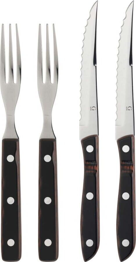 Černý/ve stříbrné barvě nerezový příbor 4 ks Old Farmer Classic – Gense