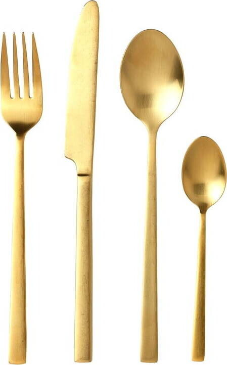 Ocelový příborv mosazné barvě 16 ks Brass – Bitz