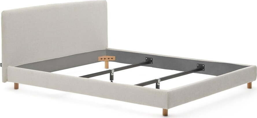 Šedá čalouněná dvoulůžková postel bez roštu 160x200 cm Valma – Kave Home