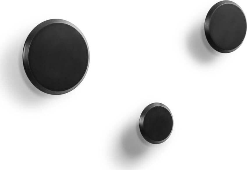 Černé nástěnné dřevěné háčky v sadě 3 ks Nadua – Kave Home