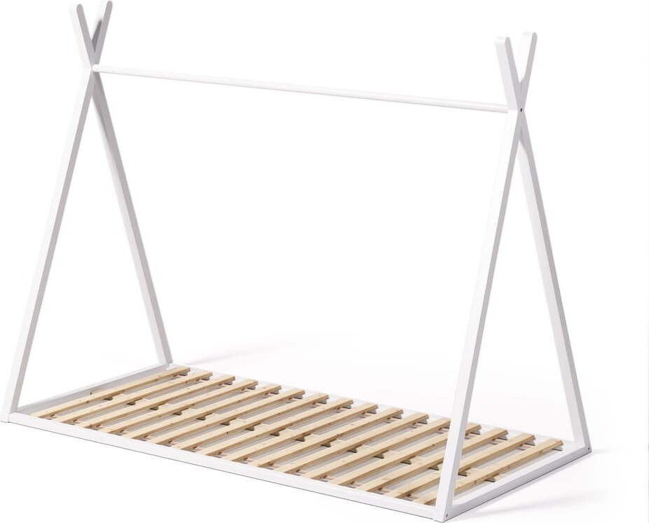 Bílá domečková dětská postel z bukového dřeva s roštem 90x190 cm Maralis – Kave Home