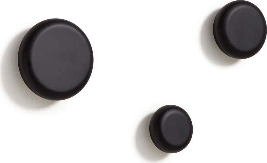 Černé nástěnné dřevěné háčky v sadě 3 ks Nadue – Kave Home