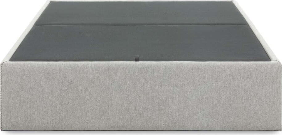 Šedá čalouněná dvoulůžková postel s úložným prostorem 140x190 cm Matters – Kave Home