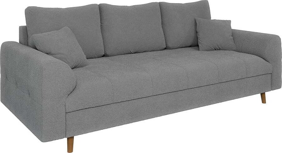 Šedá pohovka z textilie bouclé 210 cm Ariella – Ropez