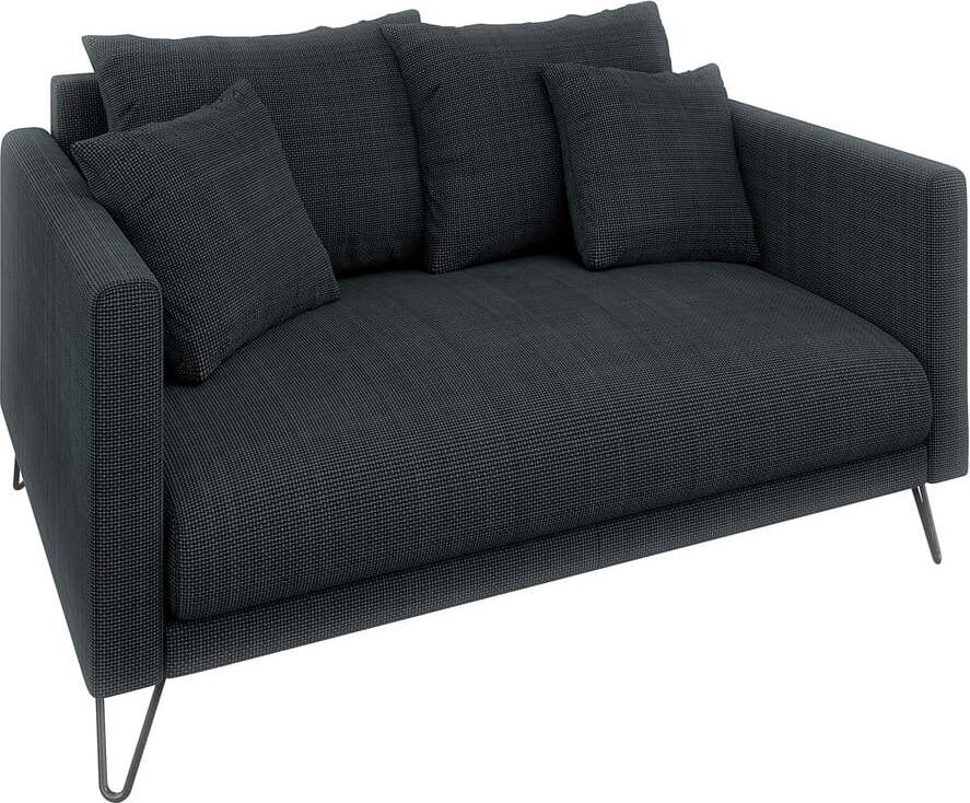 Tmavě šedá žinylková pohovka 140 cm Freya – Ropez