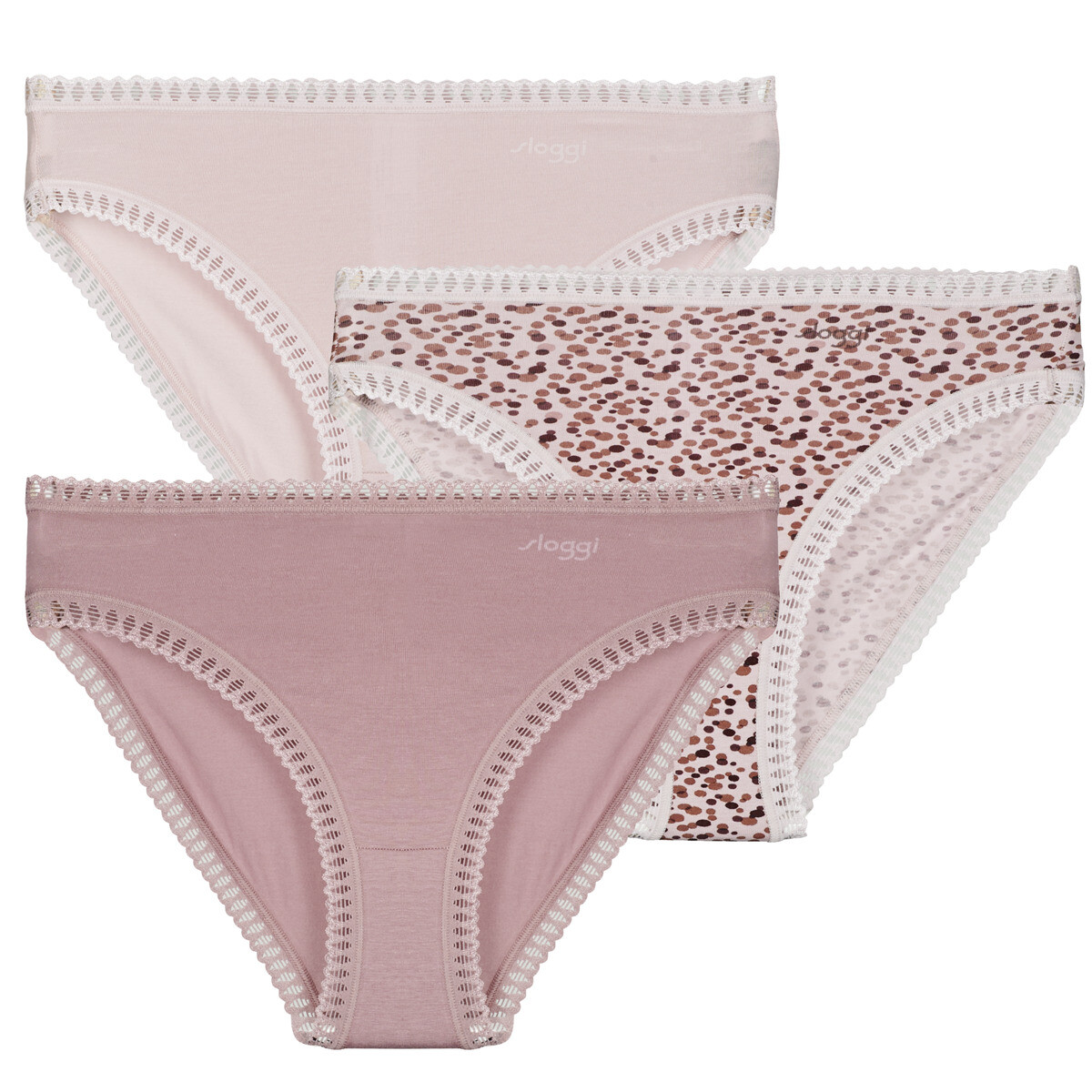 Sloggi   GO Crush High leg PACK DE 3  Růžová