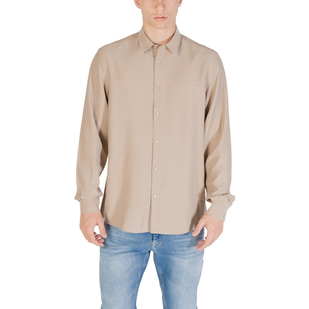 Antony Morato  SHIRT NAPOLI REGULAR FIT MMSL00752-FA400082  Béžová