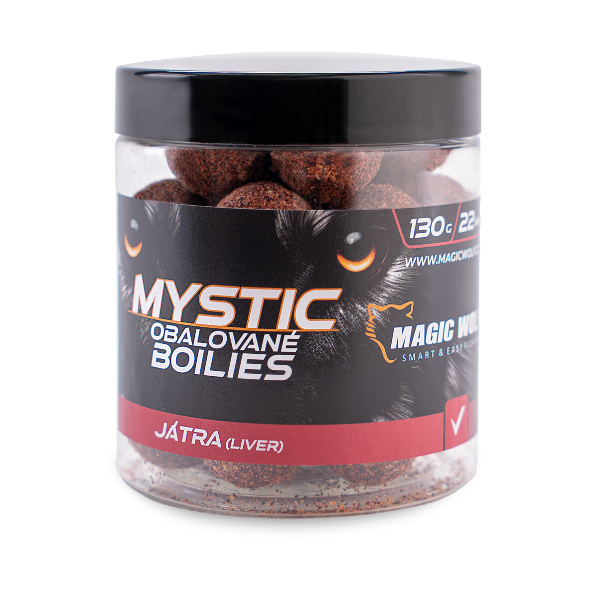 MAGIC WOLF MYSTIC Boilies OBALOVANÉ Játra 22mm/130g