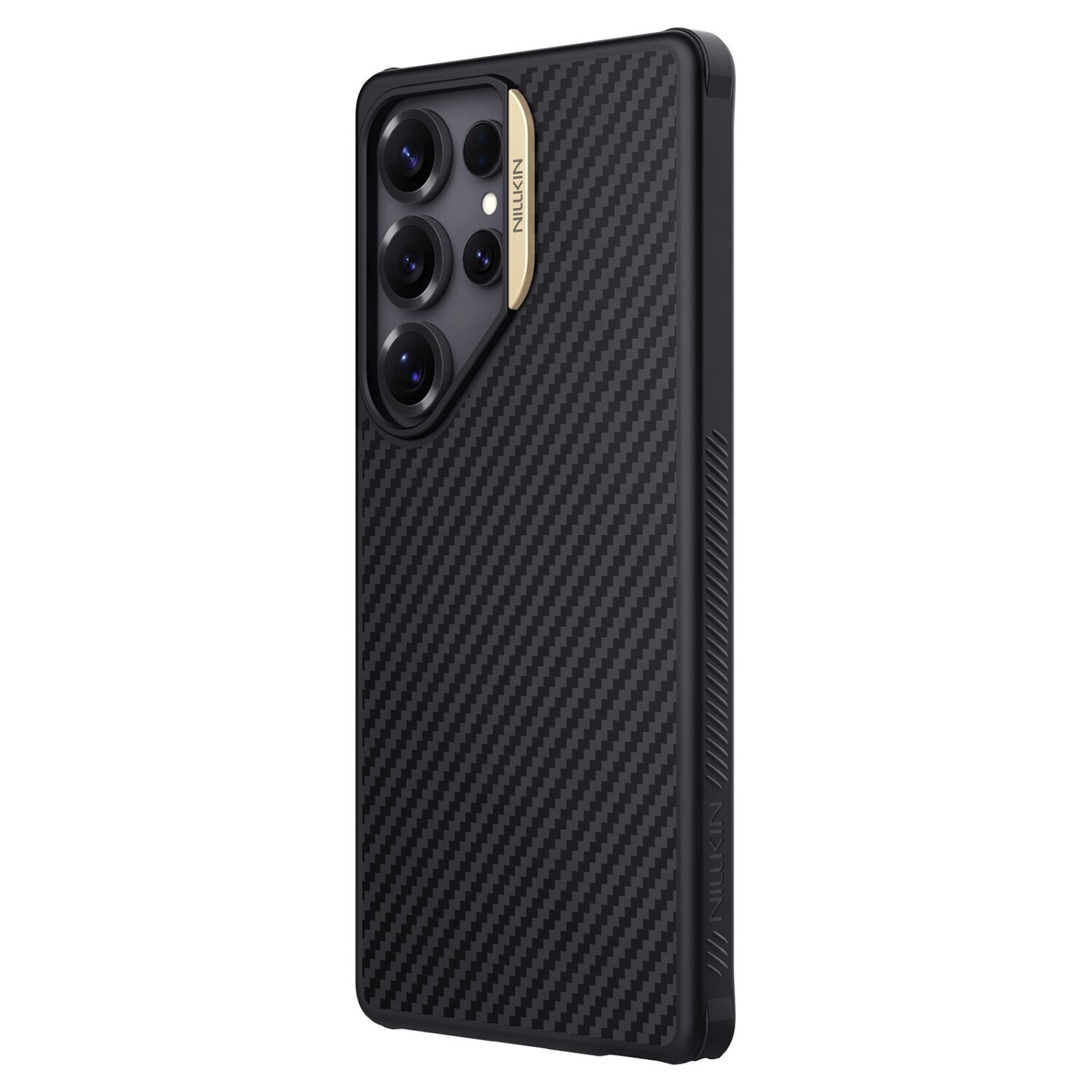 Zadní kryt Nillkin Synthetic Fiber PRO Magnetic pro Samsung Galaxy S25 Ultra, zlatá