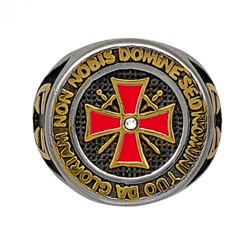 Templářský pečetní prsten Tole 10 - šedý-zlatý, 19