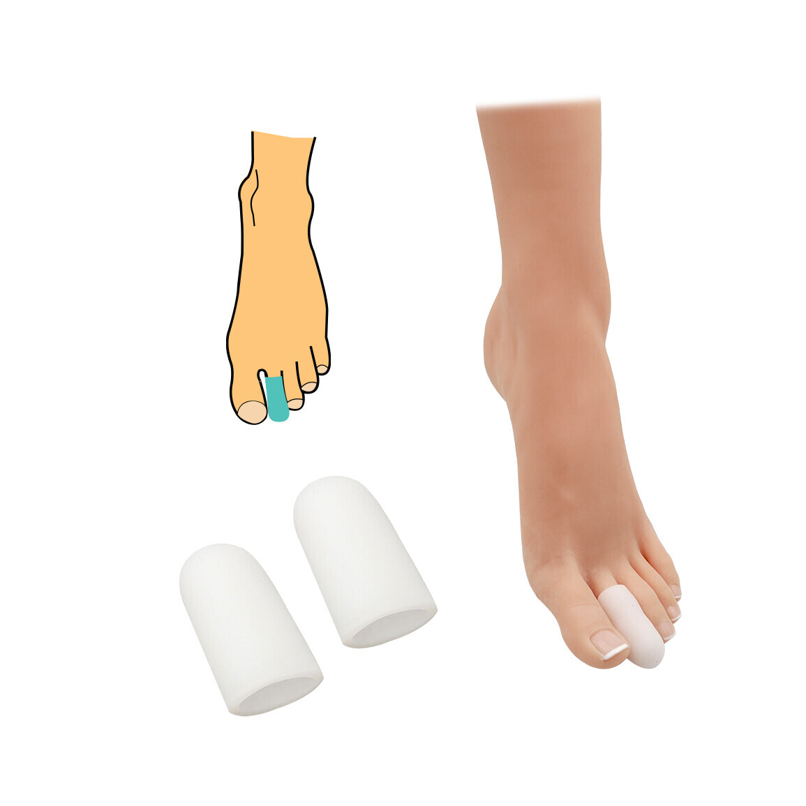 Chránič prstů a kloubů uzavřený 1 pár - průhledný