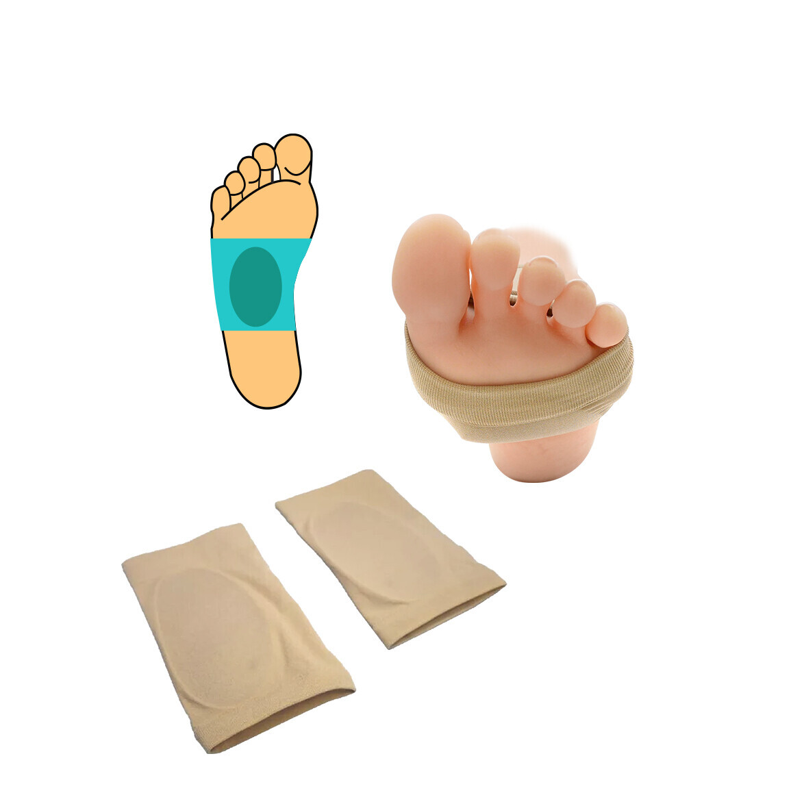 Bandáž nártová s podporou klenby - béžová