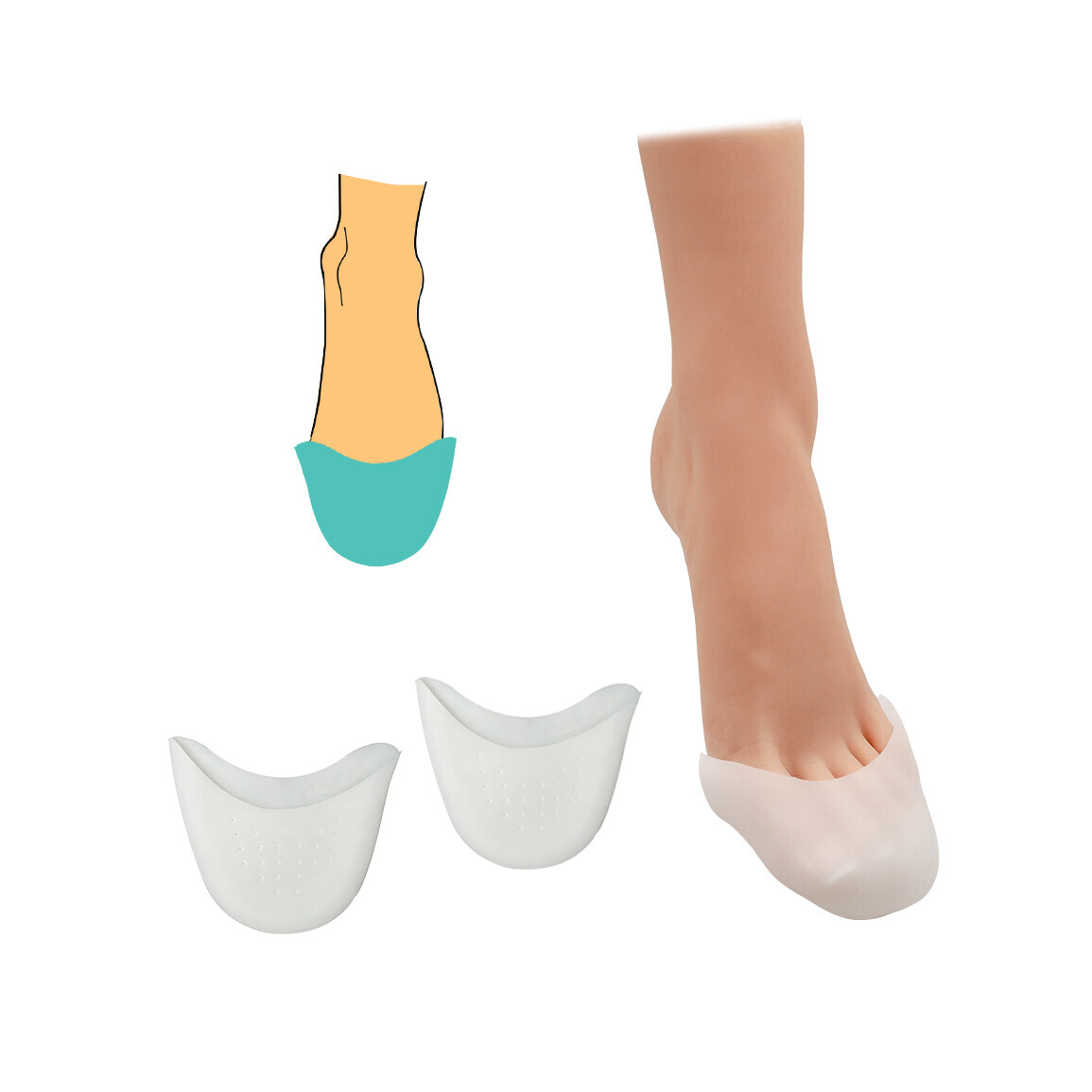 Ochranný návlek na špičku chodidla 1 pár - průhledný