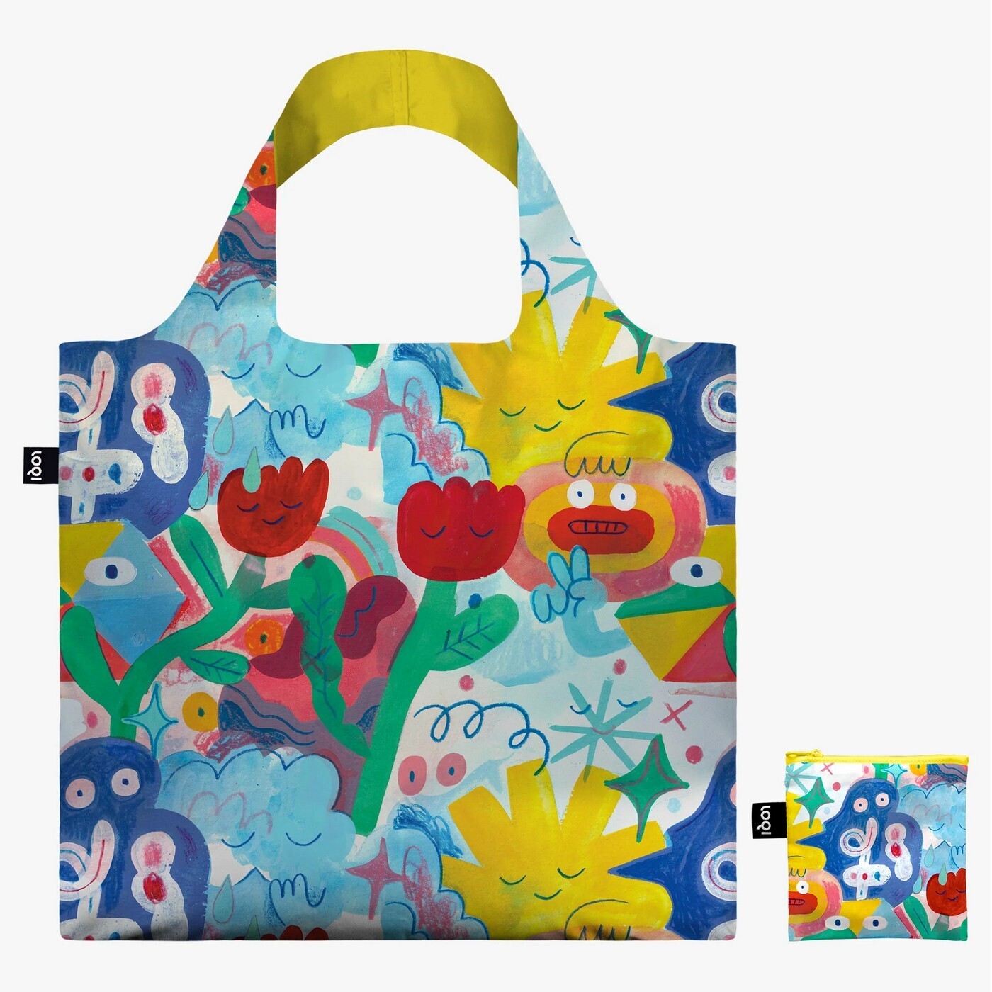 Skládací nákupní taška LOQI ANDY J. PIZZA Invisibles