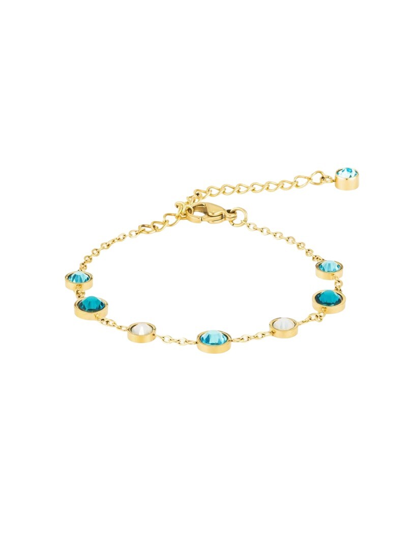Preciosa Pozlacený náramek z oceli s křišťálem Preciosa Lagoon Royal Lagoon 7497Y70