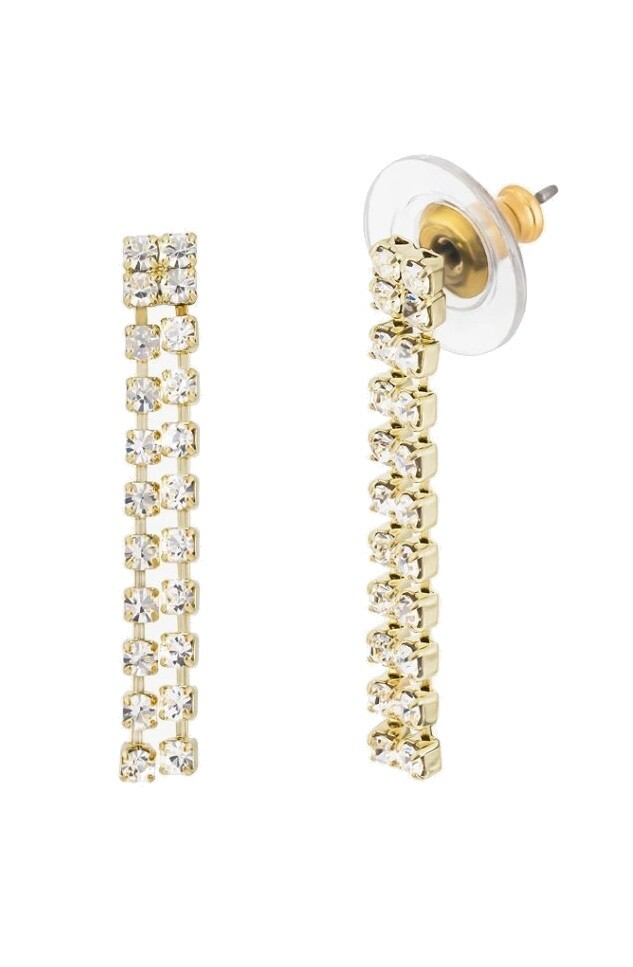 Preciosa Pozlacené visací náušnice s křišťálem Preciosa Queen Royal Lagoon 2538Y00