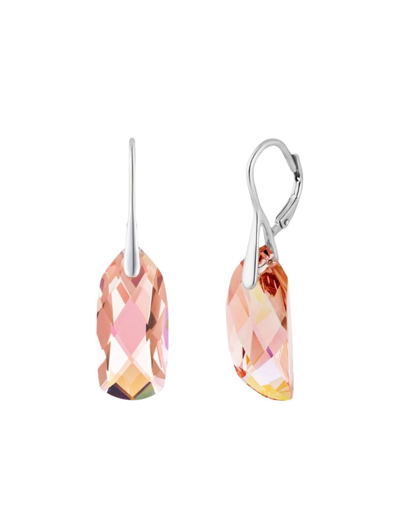 Preciosa Stříbrné náušnice s českým křišťálem Preciosa Crystal Bay Royal Lagoon 6261 69