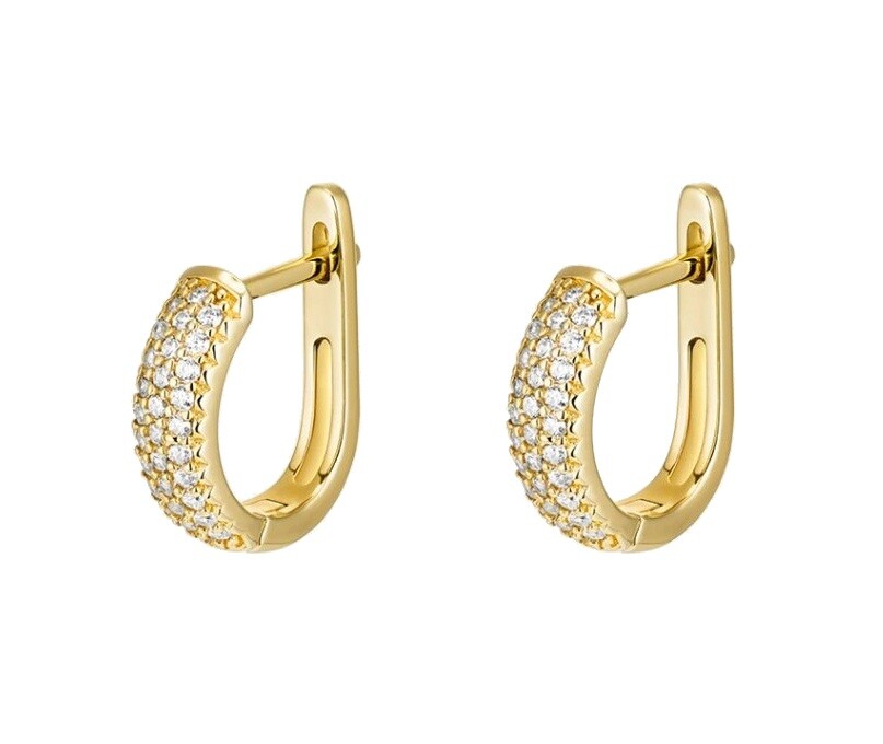 Preciosa Pozlacené náušnice s kubickou zirkonií Marielle Royal Lagoon 5444Y00