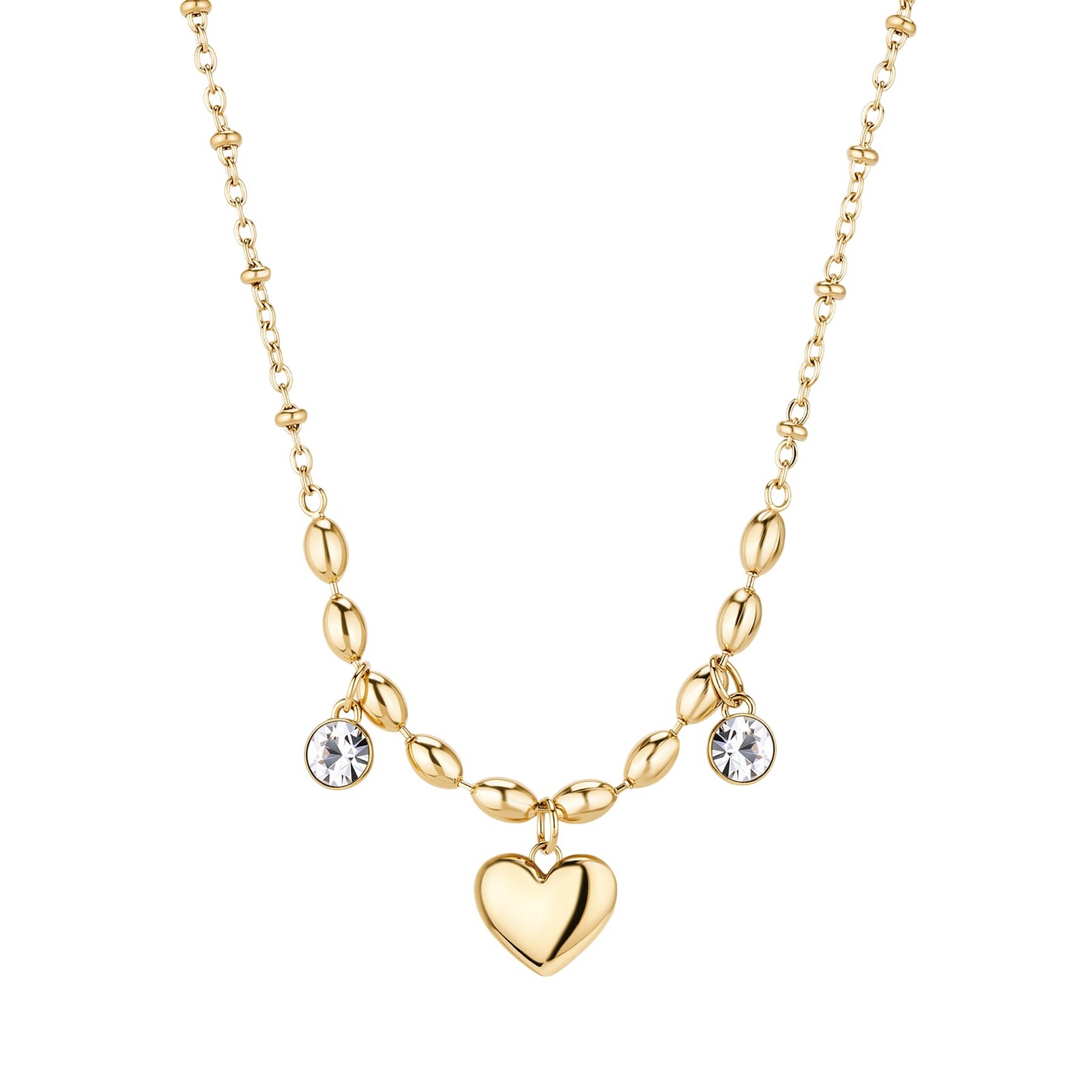 Brosway Romantický pozlacený náhrdelník Srdce Chakra BHKN162