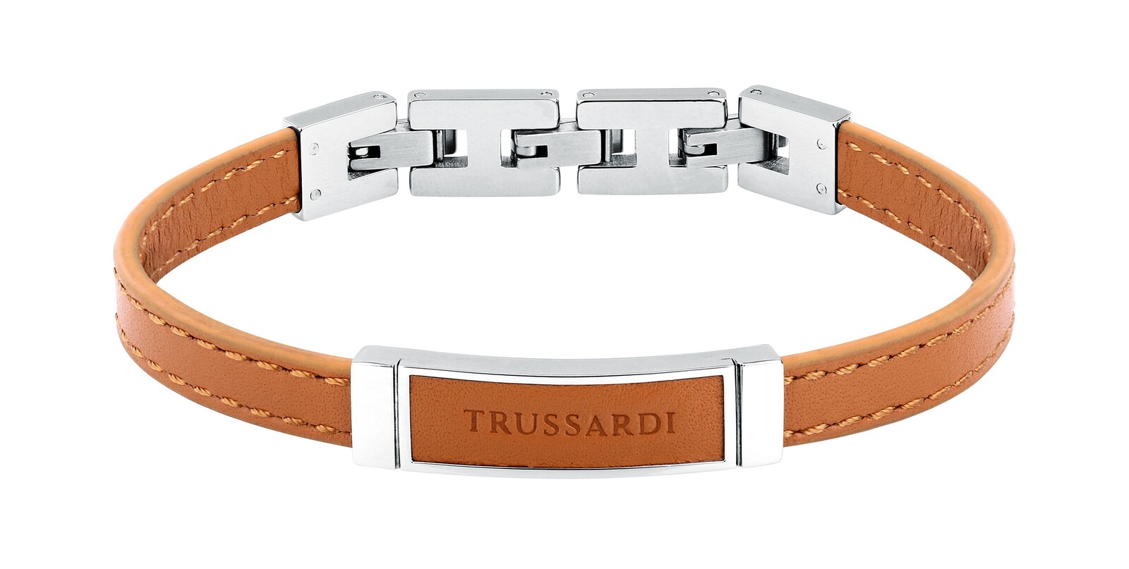 Trussardi Světle hnědý kožený náramek pro muže T-Leather TJAXZ04