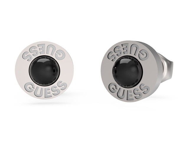 Guess Ocelové náušnice s umělou perlou Edgy Styles JUME04055JWSTBKT/U