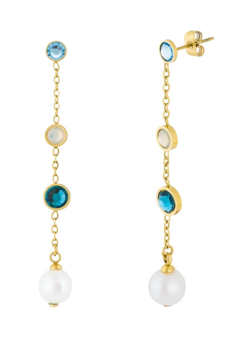 Preciosa Okouzlující náušnice s křišťálem a syntetickou perlou Lagoon Royal Lagoon 7496Y70