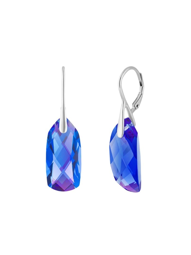 Preciosa Okouzlující stříbrné náušnice s českým křišťálem Preciosa Crystal Bay Royal Lagoon 6261 58