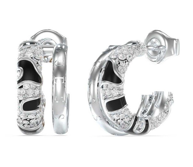 Guess Jedinečné kruhové náušnice s krystaly Fabulous Me JUBE05193JWRHBKT/U