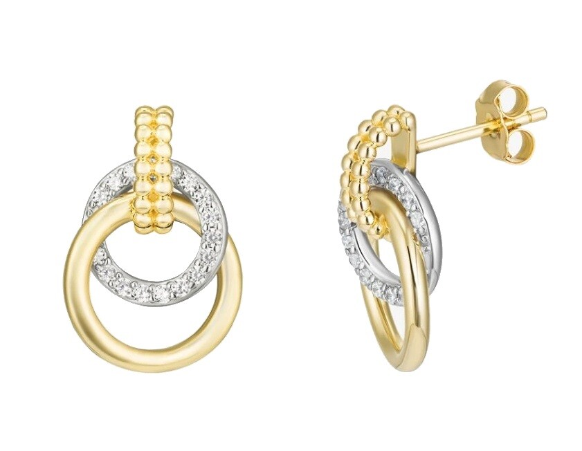 Preciosa Stříbrné bicolor náušnice s kubickou zirkonií Nirvana Royal Lagoon 5433Y00