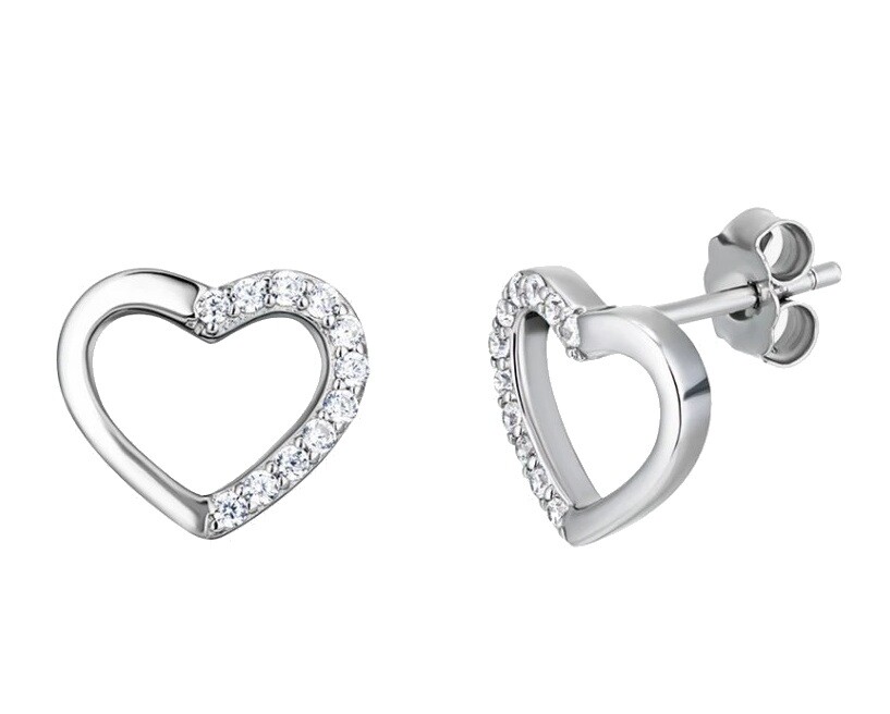 Preciosa Srdíčkové náušnice s kubickou zirkonií True Love Royal Lagoon 5437 00