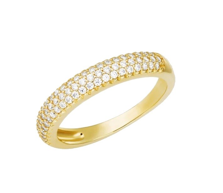 Preciosa Blyštivý pozlacený prsten Marielle Royal Lagoon 5445Y00 53 mm