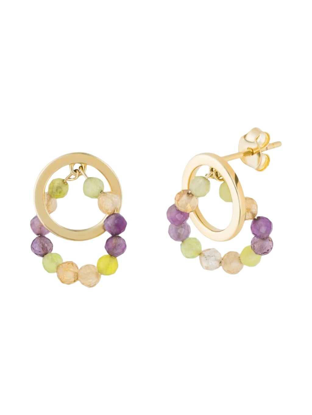 Preciosa Pozlacené stříbrné náušnice s přírodními kameny Coralia Royal Lagoon 5455Y70