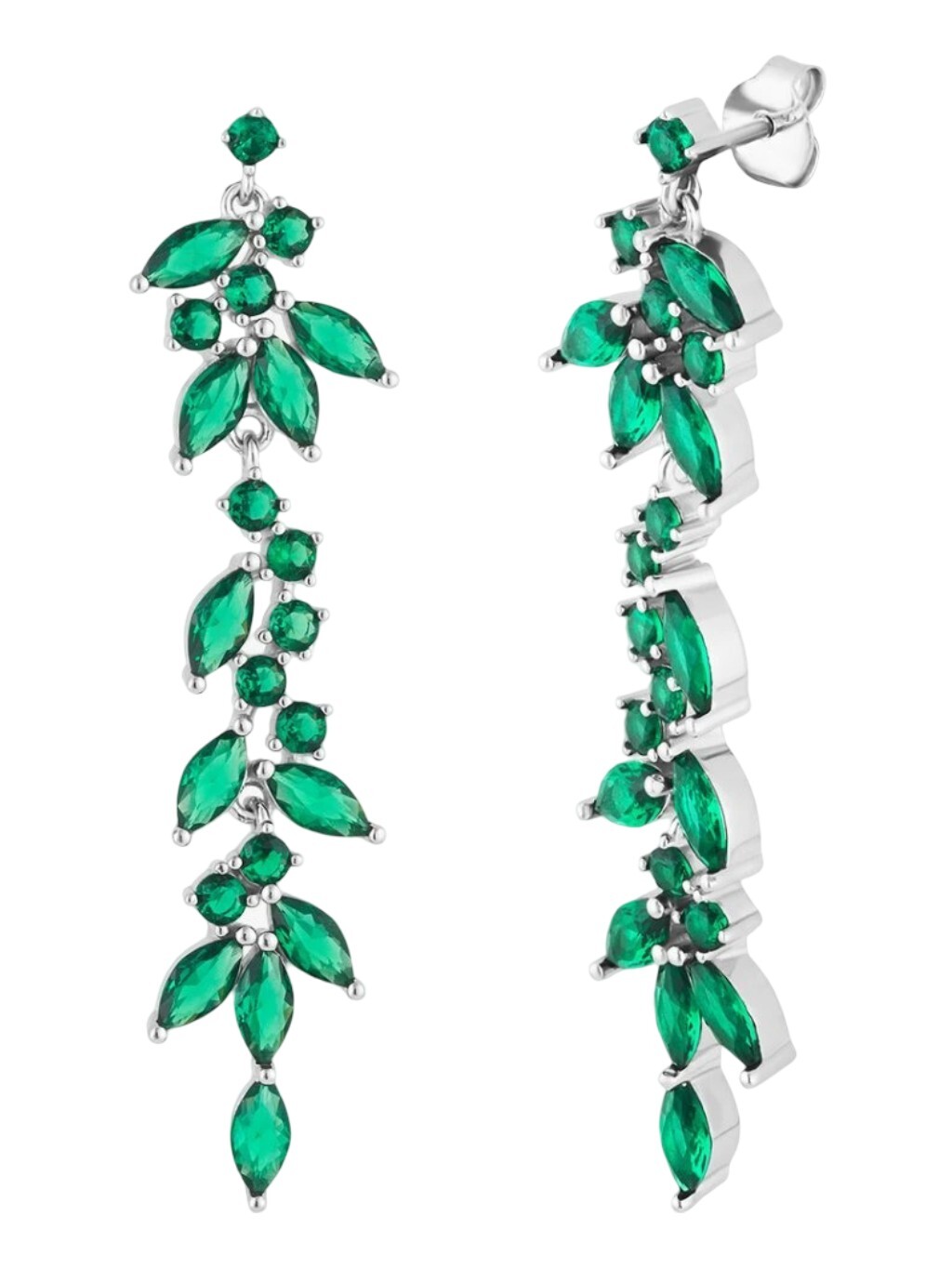 Preciosa Okouzlující stříbrné náušnice se zelenými kubickými zirkony Majestic Royal Lagoon 5451 66