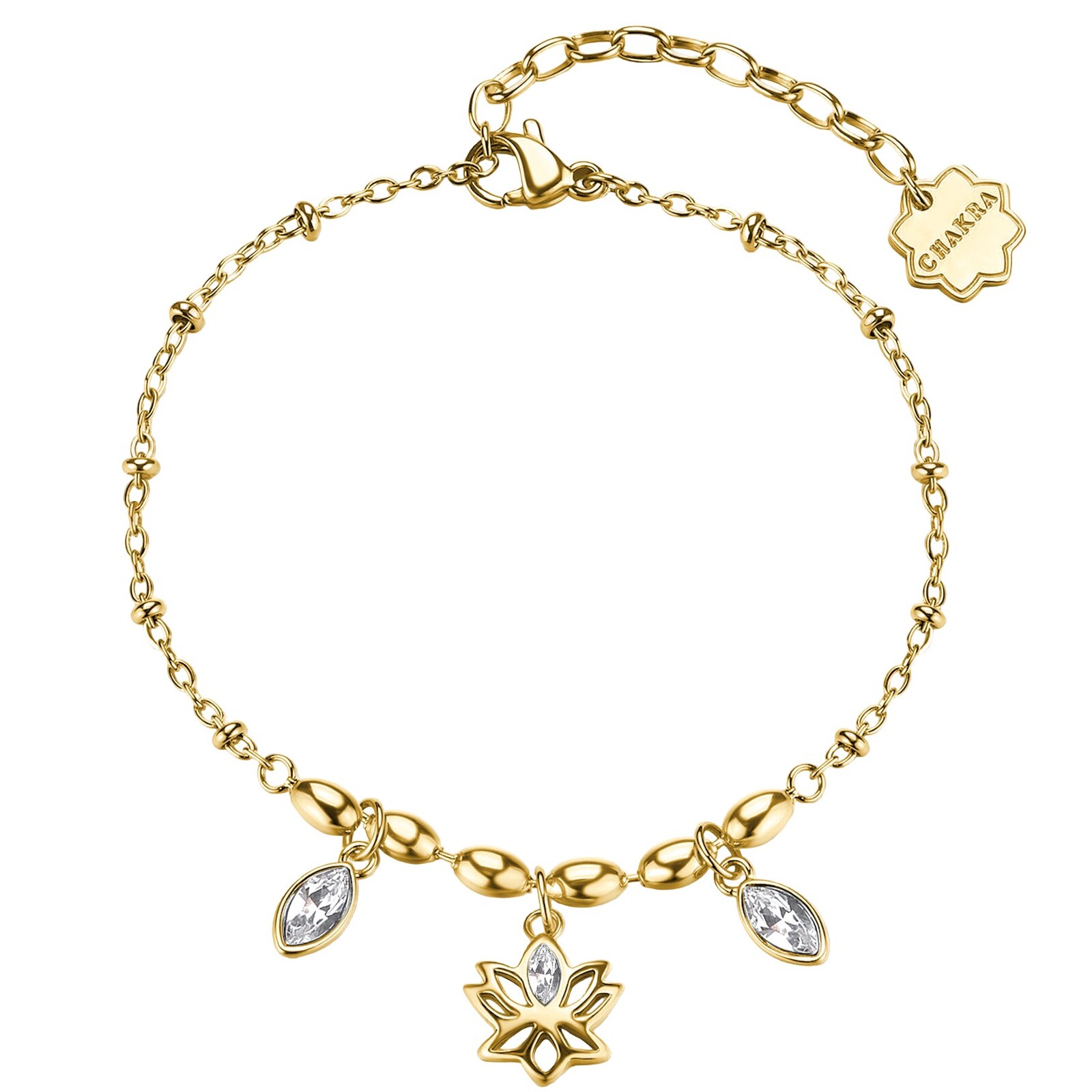 Brosway Půvabný pozlacený náramek s lotosovým květem Chakra BHKB260