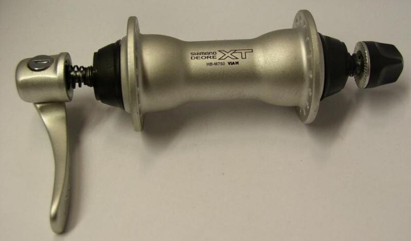 Shimano XT HB-M570 32D Stříbrný náboj přední