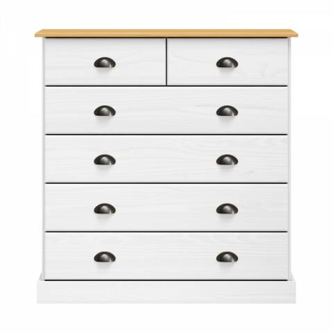 Komoda 6 zásuvek STANFORD bílý lak 293261B Idea