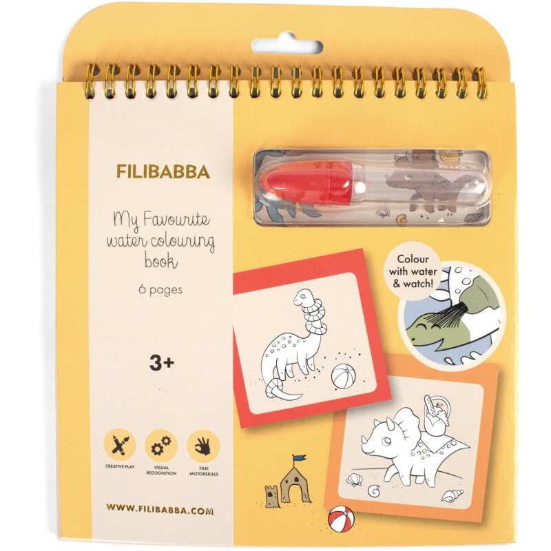 FILIBABBA My Favourite Water Colouring Book Dinos omalovánka 3y+ 1 ks