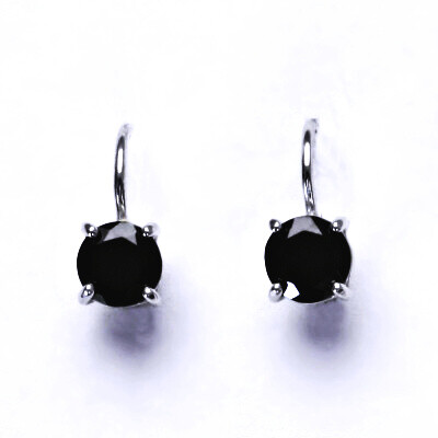 Stříbrné náušnice,přírodní černý spinel (pleonast), náušnice ze stříbra, NK 1250