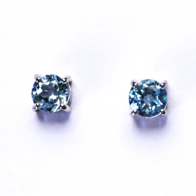 Stříbrné náušnice,přírodní topaz sky, náušnice ze stříbra, NŠ 1250