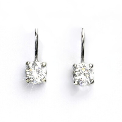Stříbrné náušnice, čirý zirkon, náušnice ze stříbra, NK 1250