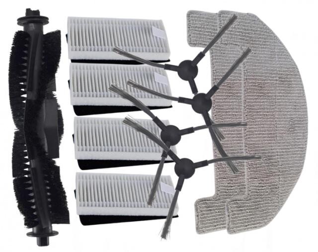 12ks Sada kartáčů, HEPA filtrů a mopů pro TESLA Robostar iQ400+, Sencor SRV 9085, 9020, 6485, 6450