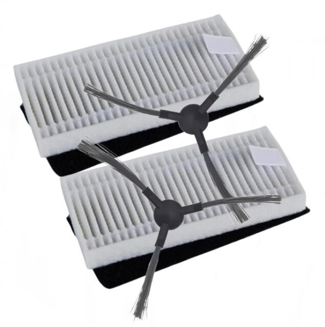 HEPA filtry a kartáče pro SENCOR SRV 9085, 9020, 6485, 6450, Tesla Robostar iQ400+, 2+2ks sada