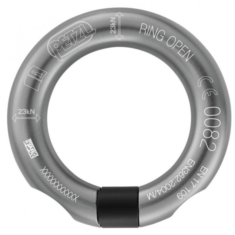 Petzl Rozebíratelný připojovací kroužek Petzl Ring open Dark Grey