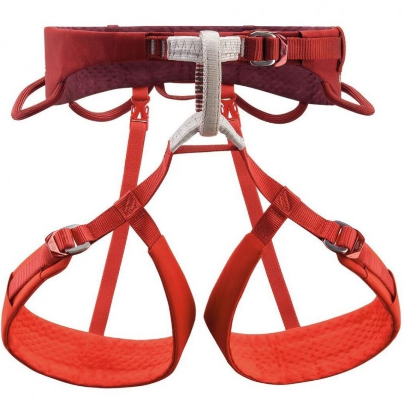 Petzl Pánský třípřezkový horolezecký úvazek Petzl Adjama Dark red